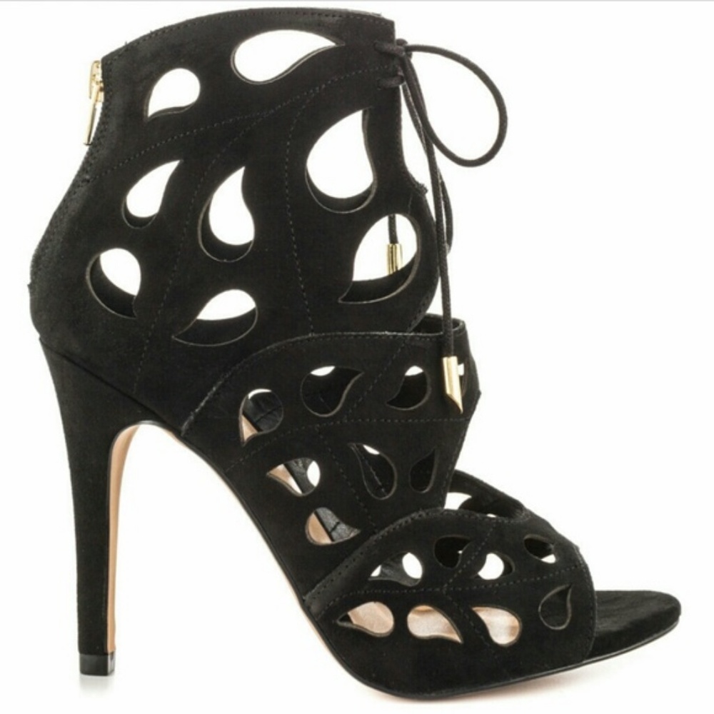 ALDO Cut Out Lace Up Heels w/ Gold Zipper